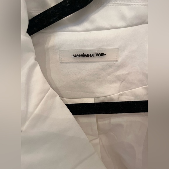 Maniere De Voir Collared Bodysuit White Size 6 - Picture 4 of 4